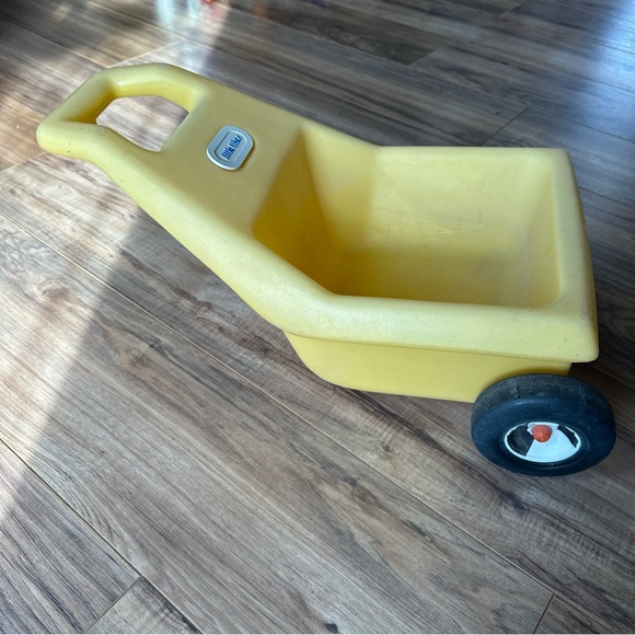 Little Tikes Other - Little Tikes Yellow Trailer Cart Wagon Wheelbarrow Vintage for Green Tractor
